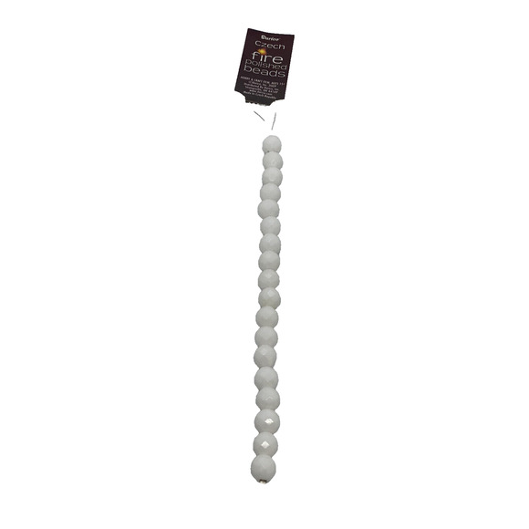 Darice Other - 18 White Opaque Faceted Jewelry Making Beads Darice Czech Fire Polished Glossy